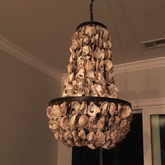 29” oyster shell two tiered chandalier! So gorgeous! - Picture 1 of 3